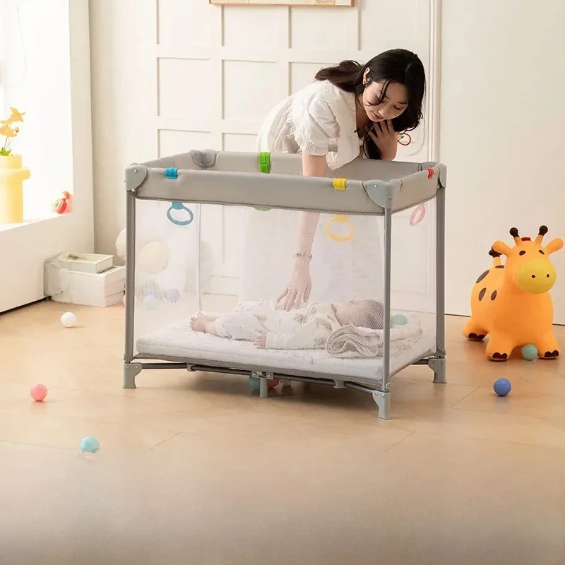 portable-baby-bed-newborn-travel-bed-foldable-small-bed-easy-carry-no-tool-installation-modern-simple-style-iron-bed-for-babies