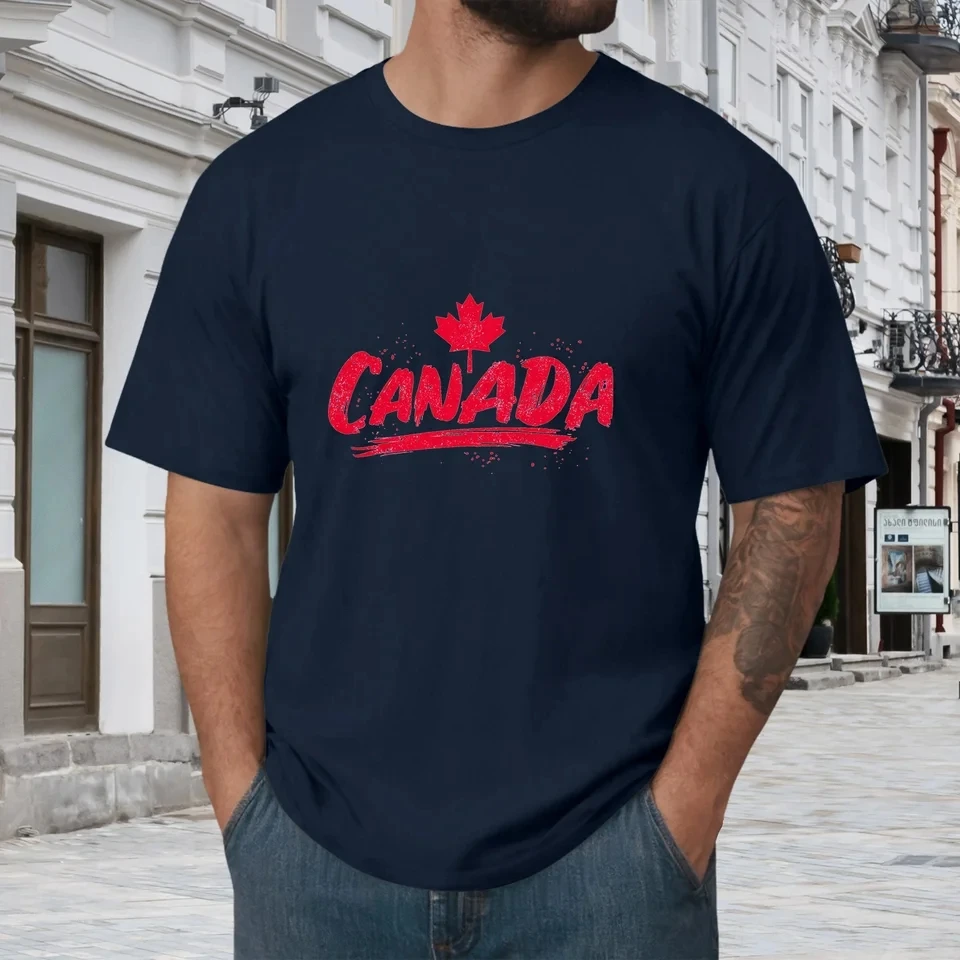 Fashion Maple Leaves Canada Flag Men's T-Shirts Summer Casual O Neck Short Sleeve Tee Shirt Streetwear Men Clothing Tops