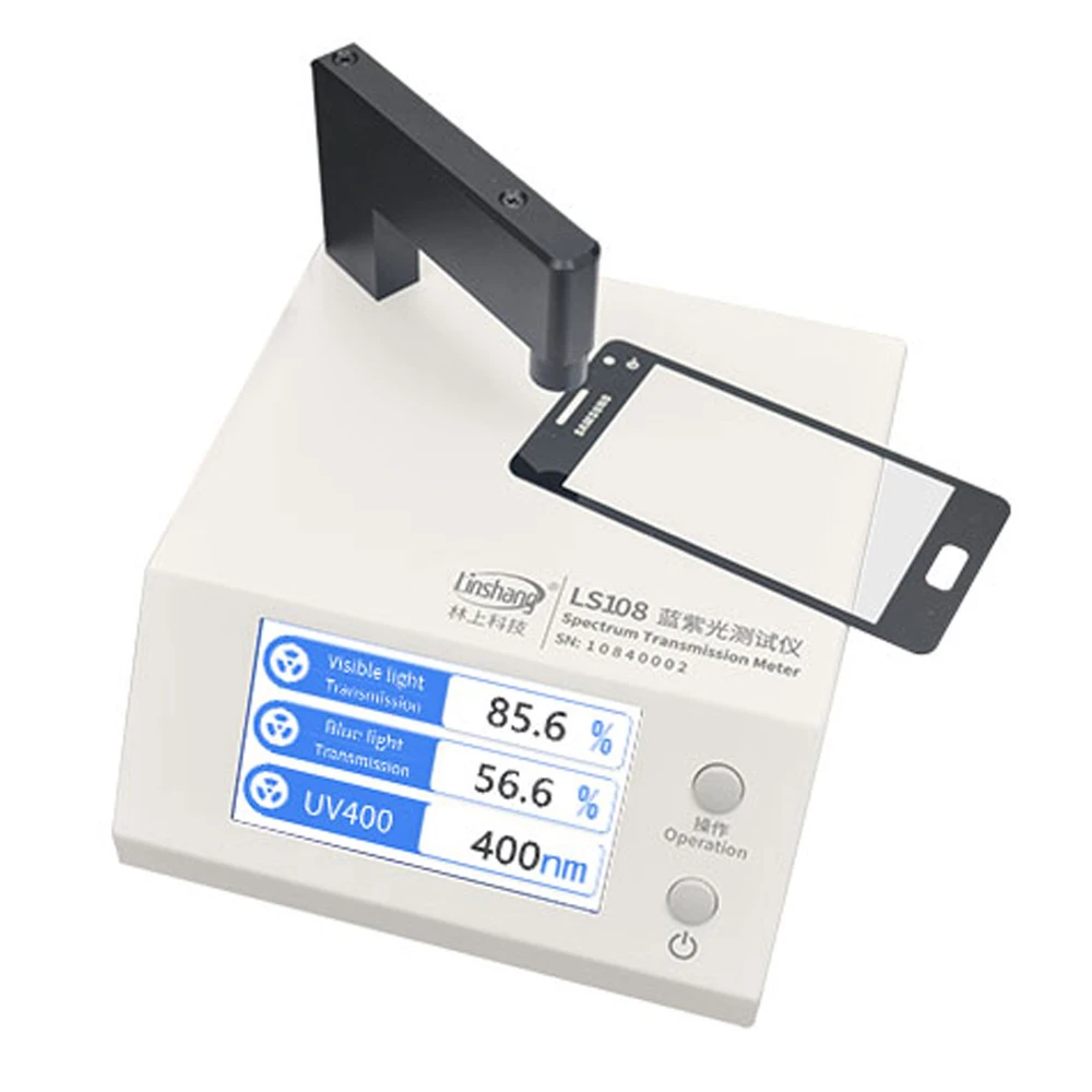 LS108 LS108H Spectrum Transmission Meter test LS108 anti-blue light glasses VLT blue and violet light transmittance