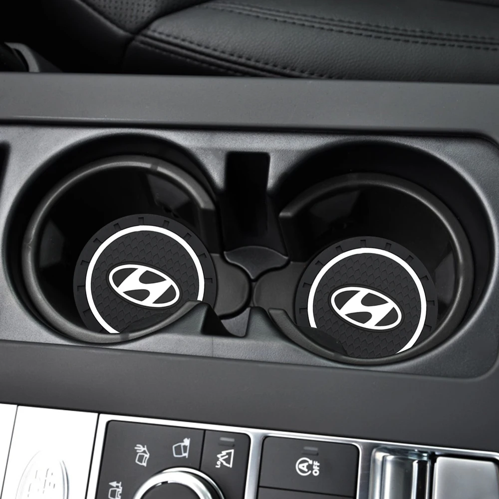 سيارة كأس الماء حصيرة الداخلية المضادة للانزلاق حصيرة كوب سيليكون تخزين حصيرة لشركة هيونداي سانتا في سوناتا سولاريس أزيرا كريتا I30 Ix25 IX35 #3