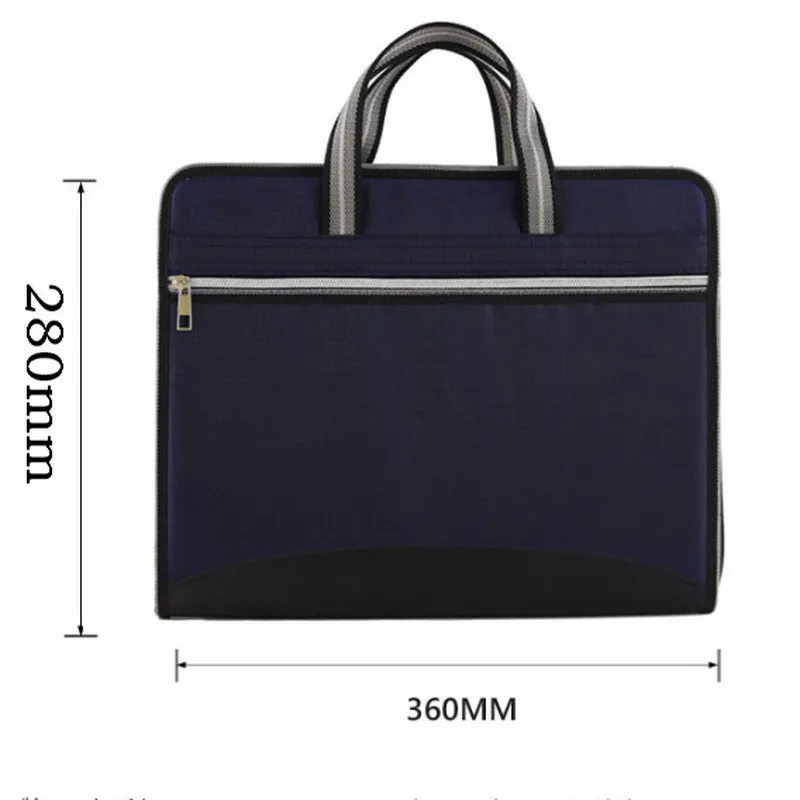 A4 Portable File Bag Canvas Oxford Cloth Multi-layer Information Bag File Bag Student Stationery Bags Office Supplies