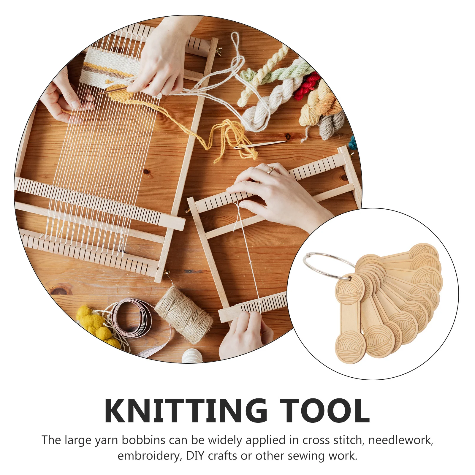 

1Set Knitting Yarn Bobbin Large Yarn Winding Board Knitting Tool for Home Sweater Scarves Hat DIY Thread Winder
