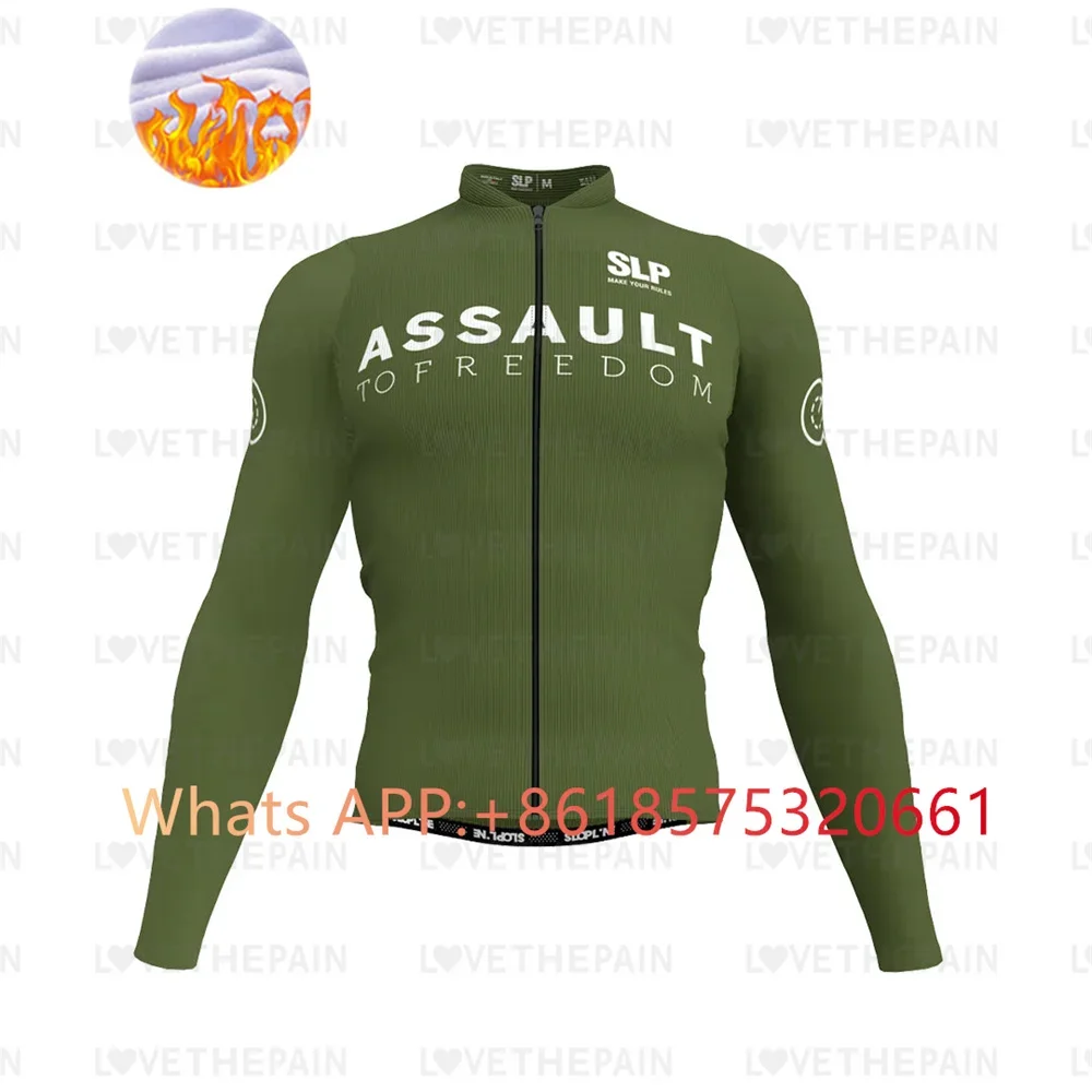 SLP Winter Long Sleeves Cycling Jersey Winter Thermal Fleece Cycling Clothing Man Bike Jersey MTB Road Bike Jacket Bicycle Shirt