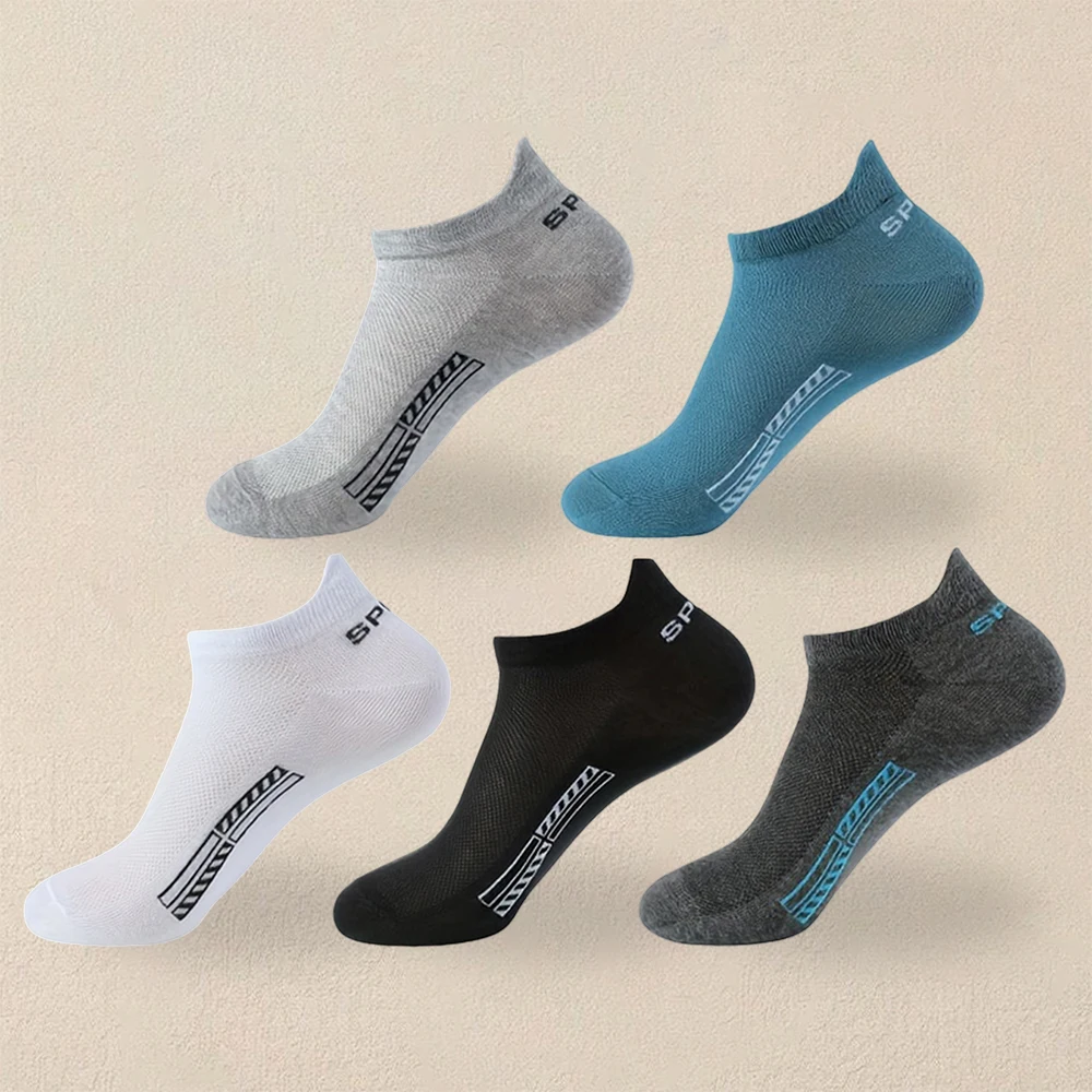 5 Pairs Women Casual Socks Trendy Versatile Fashionable Letter Printed Socks Comfortable Soft Lightweight and Breathable Socks