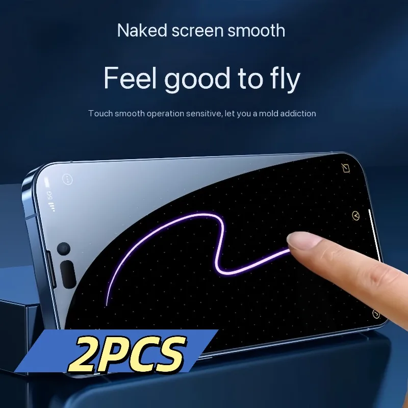 

2 упаковки защитных пленок из закаленного стекла для iPhone 17 16 15 Pro Max 14 13 12 11 Pro Mini XR XS Max, устойчивая к царапинам стеклянная пленка