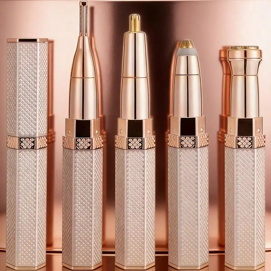 4-In-1 Electric Shaver For Women, Full-Body Hair Removal Device, Rechargeable Eyebrow, Nose, And Bikini Area Trimmer.