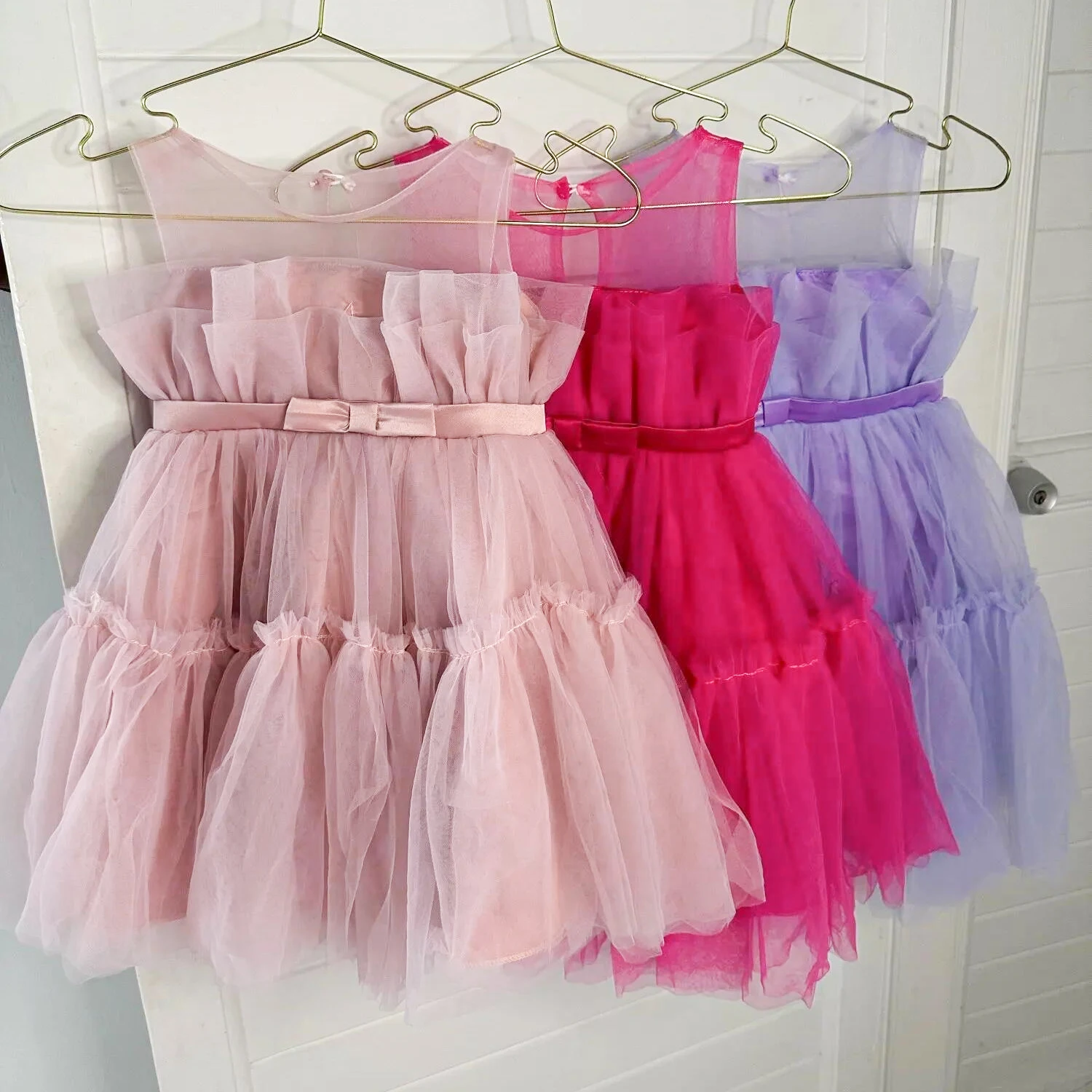 2024 Baby Dresses for Girls Kids Wedding Bridesmaid Dresses Toddler Tulle Birthday Princess Party Dress Infant Outfits Vestidos