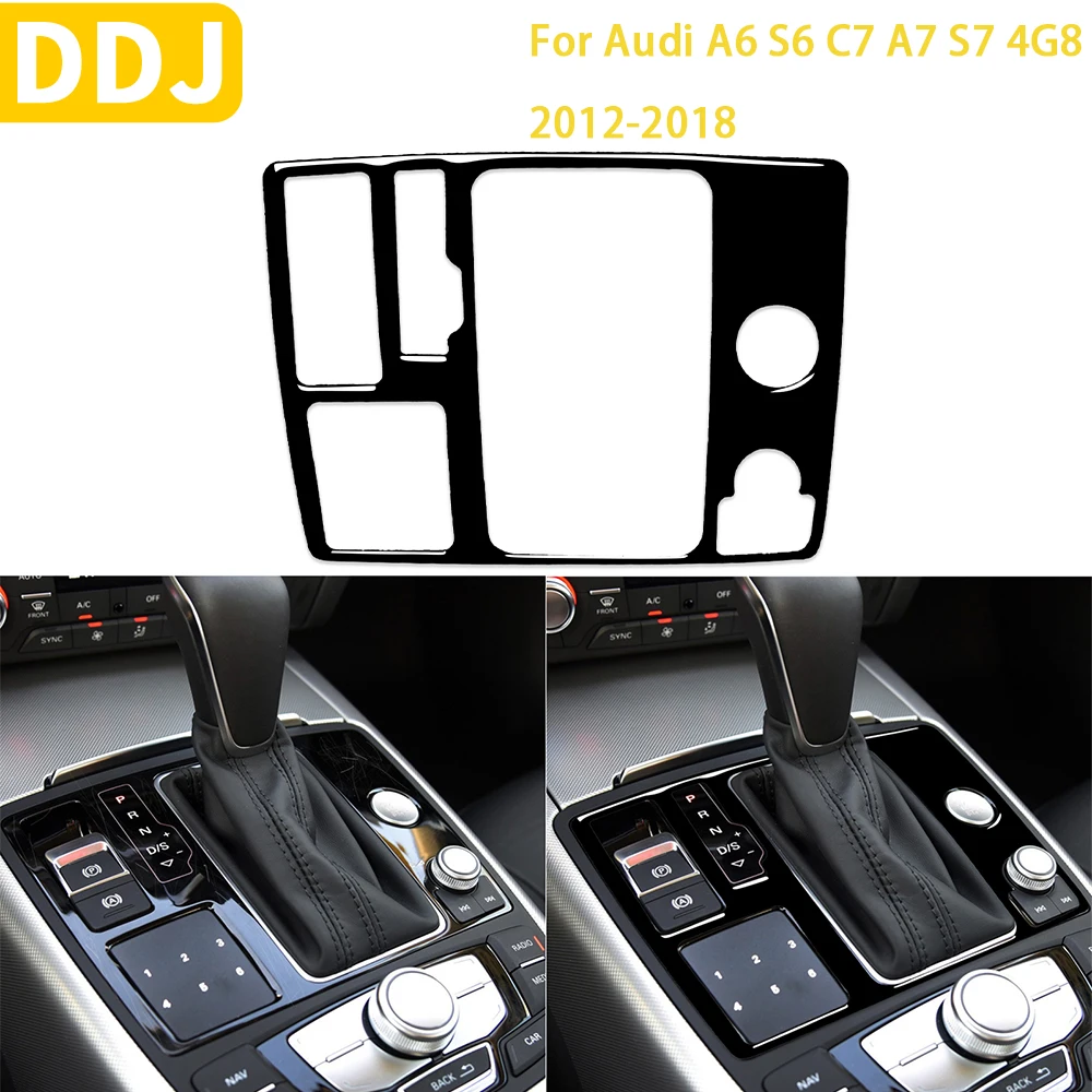 

For Audi A6 S6 C7 A7 S7 4G8 2012-2018 Car Accessories Plastic Black Interior One Touch Start Panel Trim Sticker Decoration