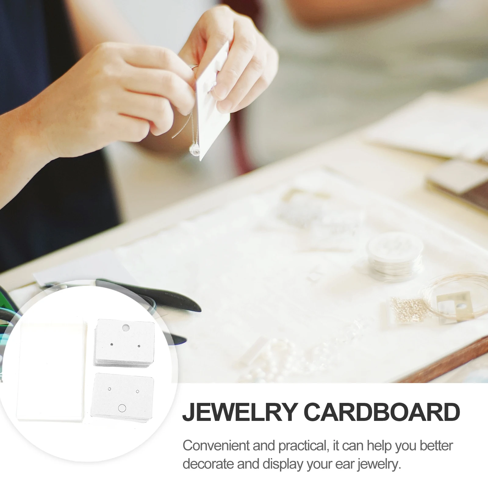 

100 Pcs Cards Rectangle Cardboard Display Jewelry Cardboard Holder White Packaging Small Business Ear Jewelry Storage