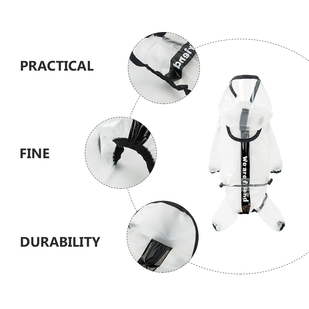 

Lightweight Dog Waterproof Rain Poncho Jacket for Large Dogs Outdoor Raincoat Full Small