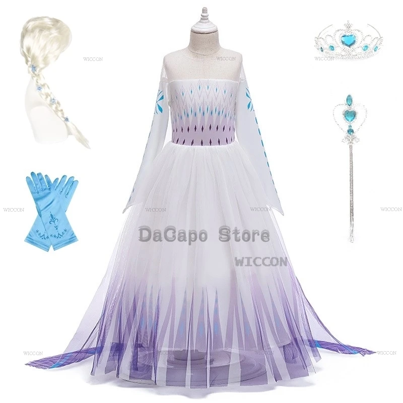 Kinderen Meisjes Prinsessenjurk Meisje Cosplay Ijs Schattig Koningin Kostuum Elsa Tiara Verjaardagsfeestje Halloween Carnaval Outfit Blauw Kostuum