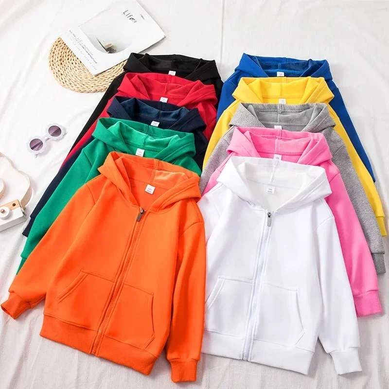 Children's Zippered Hoodie Spring Autumn Sports Shirt Casual Wear Coat Jacket Sports Outfit