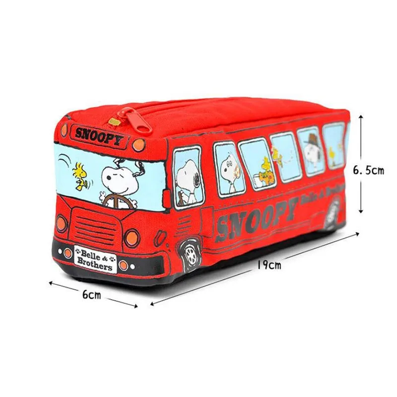 Imagem -05 - Criativo Snoopy Lápis Case Bus Forma Pen Box Papelaria Presente Escritório e Material Escolar Pcs por Lote