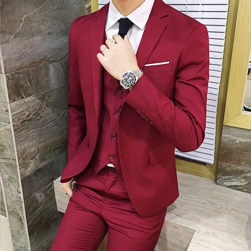 

58111# Business casual suit solid color large size suit gift