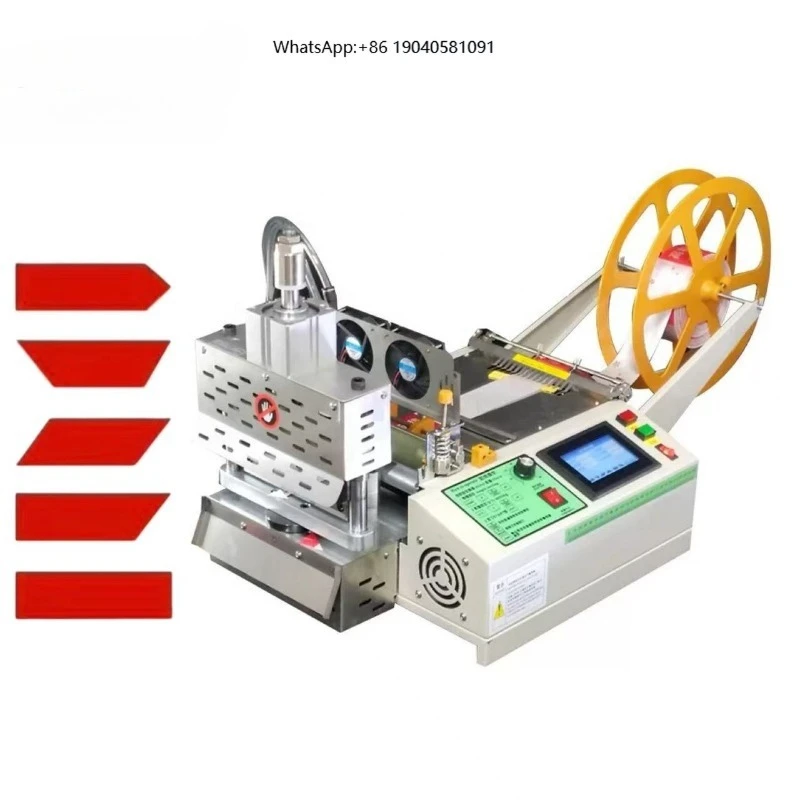 Automatic Multi Angle Ribbon Hot Cutting Machine Velvet Fabric Polyester Webbing Seat Belt Heat Cutter Sealing Machine GRW-160X