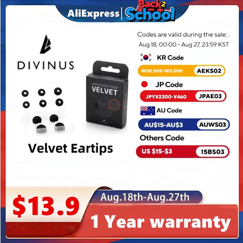 Divinus Velvet Silicone Earphones Ear Tips for Nozzle Size 3-5mm, Soft Deeply Eartips For IEMs Earbuds AFUL Performer 5/8 Render