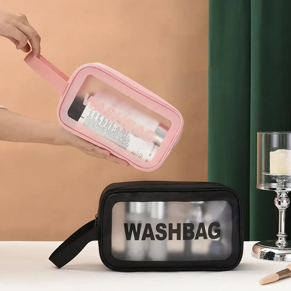 Transparent Cosmetic Bag PVC Women Zipper Clear Makeup Bags Beauty Case Travel Make Up Organizer Storage Bath Toiletry Wash Bag