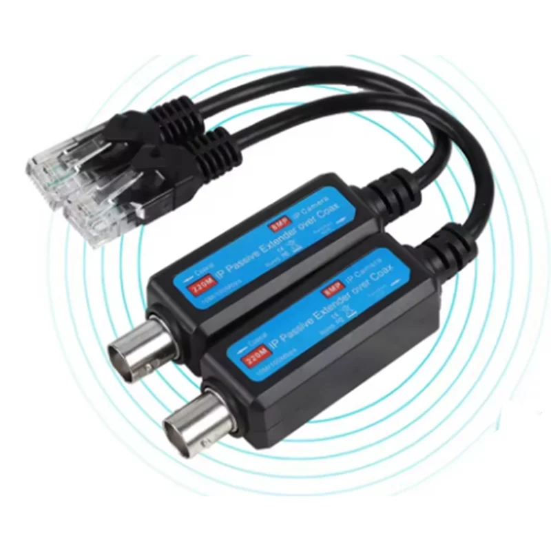 DIGIT-Coaxial Transmitter Receiver Extender 1Pair 10/100Mbps 1CH Passive For IP Network For IP NVR Camera Over Coax Extender