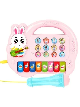 Children's electronic piano toy baby baby piano simulation small animals turn a variety of musical instruments to play the