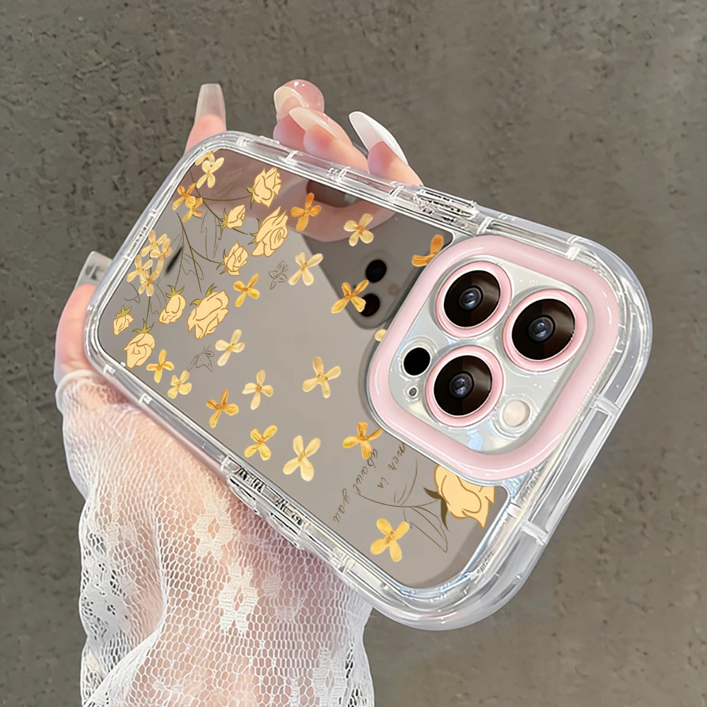 Ölgemälde Rosa Blumen Luftkissen Spiegel Handyhülle für iPhone 17 15 14 16 Pro Max 13 12 11 Pro X XR XS 7 8 Plus 17Air Cover – Detail 19