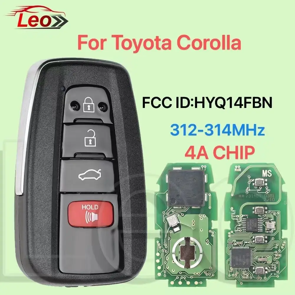 معرف Leo FCC:HYQ14FBN PN:8990H-02030 PCB-2000 312-314MHz 4A-CHIP مفتاح السيارة الذكي عن بعد لتويادا كورولا 2019 2020 2021