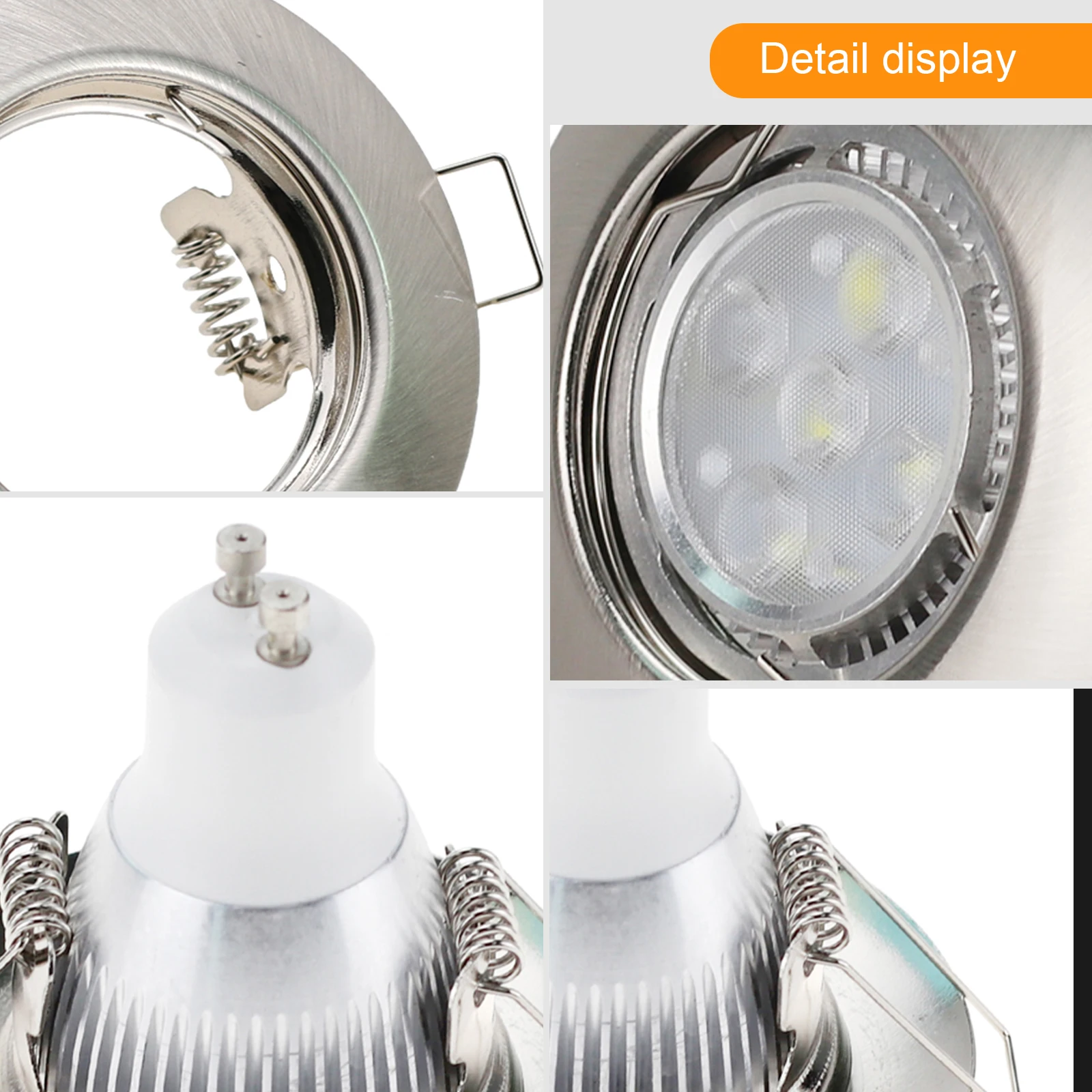 Imagem -04 - Round Led Downlights Cutout 55 mm Fitting Ceiling Recessed Gu10 Mr16 Socket Halogen Lamp Holder Base Fitting Fixtures 12 Pcs