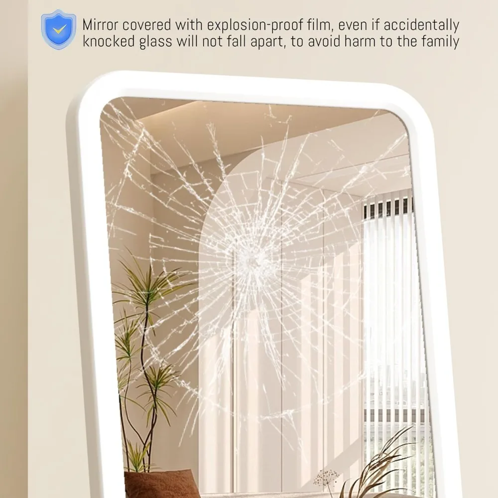 Großer bodenstehender Ganzkörperspiegel aus massivem Holz mit Holzrahmen, freistehender, an der Wand montierbarer Ganzkörperspiegel für den Heimgebrauch