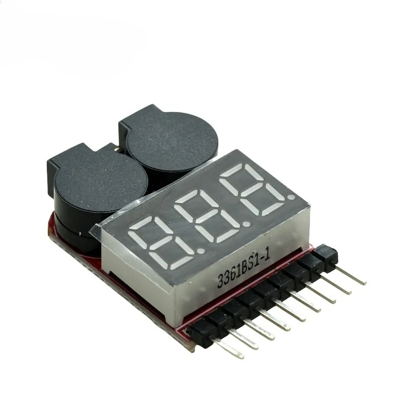 Probador de voltaje de batería Lipo/Li-ion/Fe 2 en 1 1-8S 3,7 V-22,2 V comprobador de alarma de zumbador de bajo voltaje para vehículos y juguetes de Control remoto