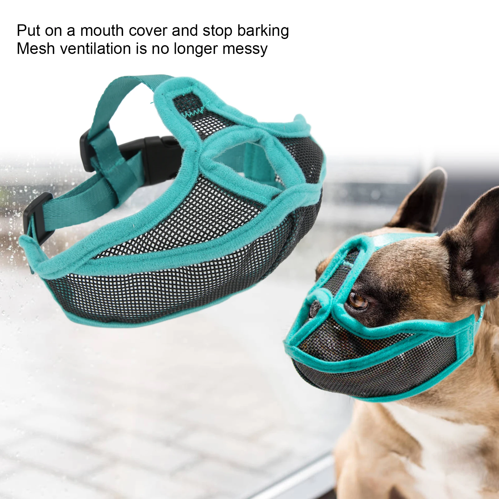 Short Snout Dog Muzzle Mesh Adjustable Breathable Anti Biting Bulldog Short Snout Muzzle for Dogs Short Snout Dog Muzzle Mesh