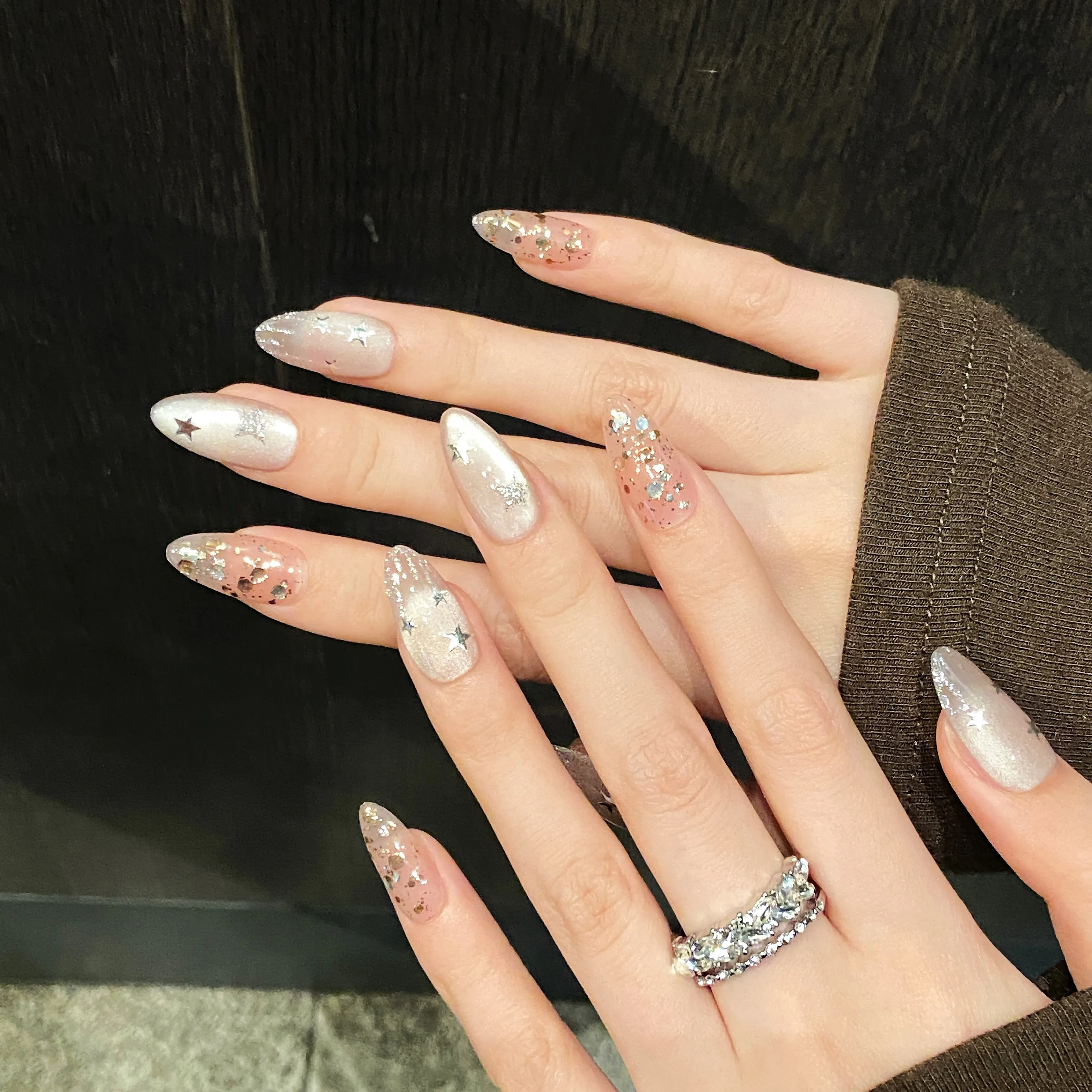 10pcs Pure Hand Pressed Medium - Nail Art Oval recension och pris
