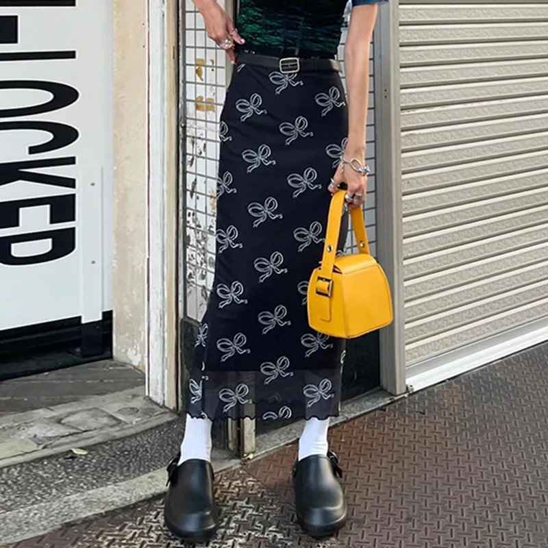 

High Waist Me Wrapped Skirt Slim A-Line Long Design Pure Color Tee-acetate Fiber Women's Faion Spring Season Midi Skirt