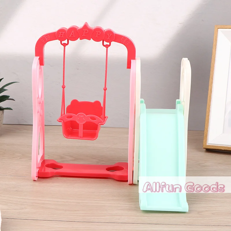 [TG835]1Set Doll house home scene decoration swing slide suit model decoration amusement park