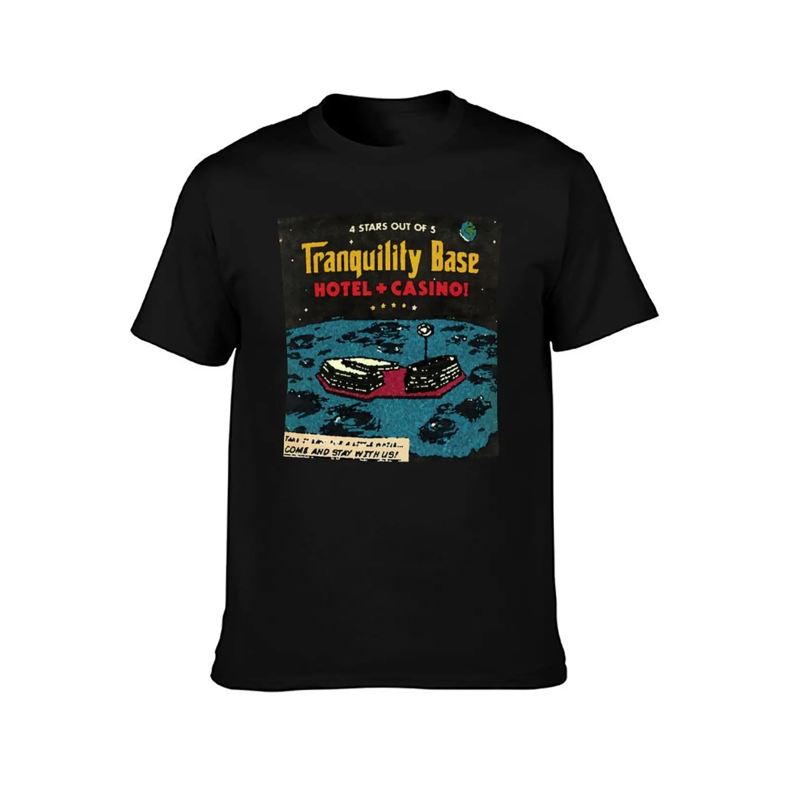 Monkeys Tranquility Base T-Shirt Art Pattern Printed Casual Top T-Shirt