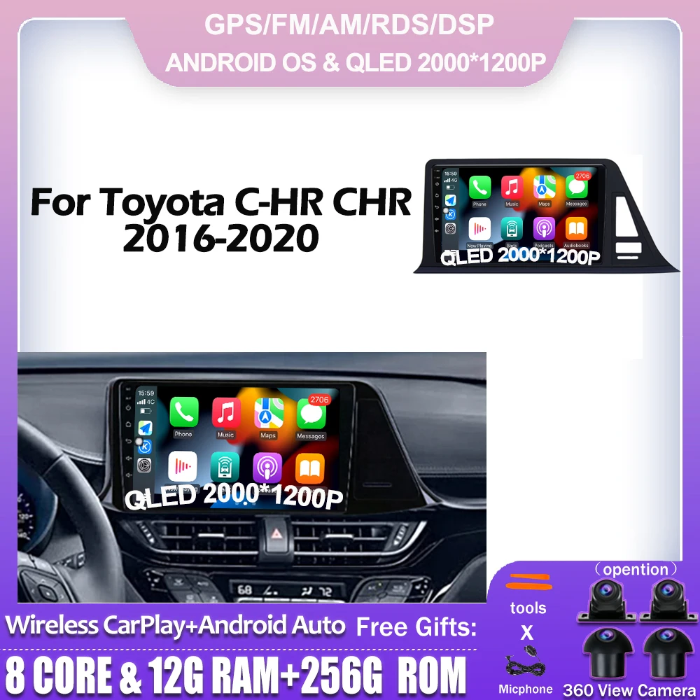 

Car Radio For Toyota C-HR CHR 2016 2017 2018 2019 2020 LHD Multimedia Video Player Navigation GPS Android Auto Carplay Tools