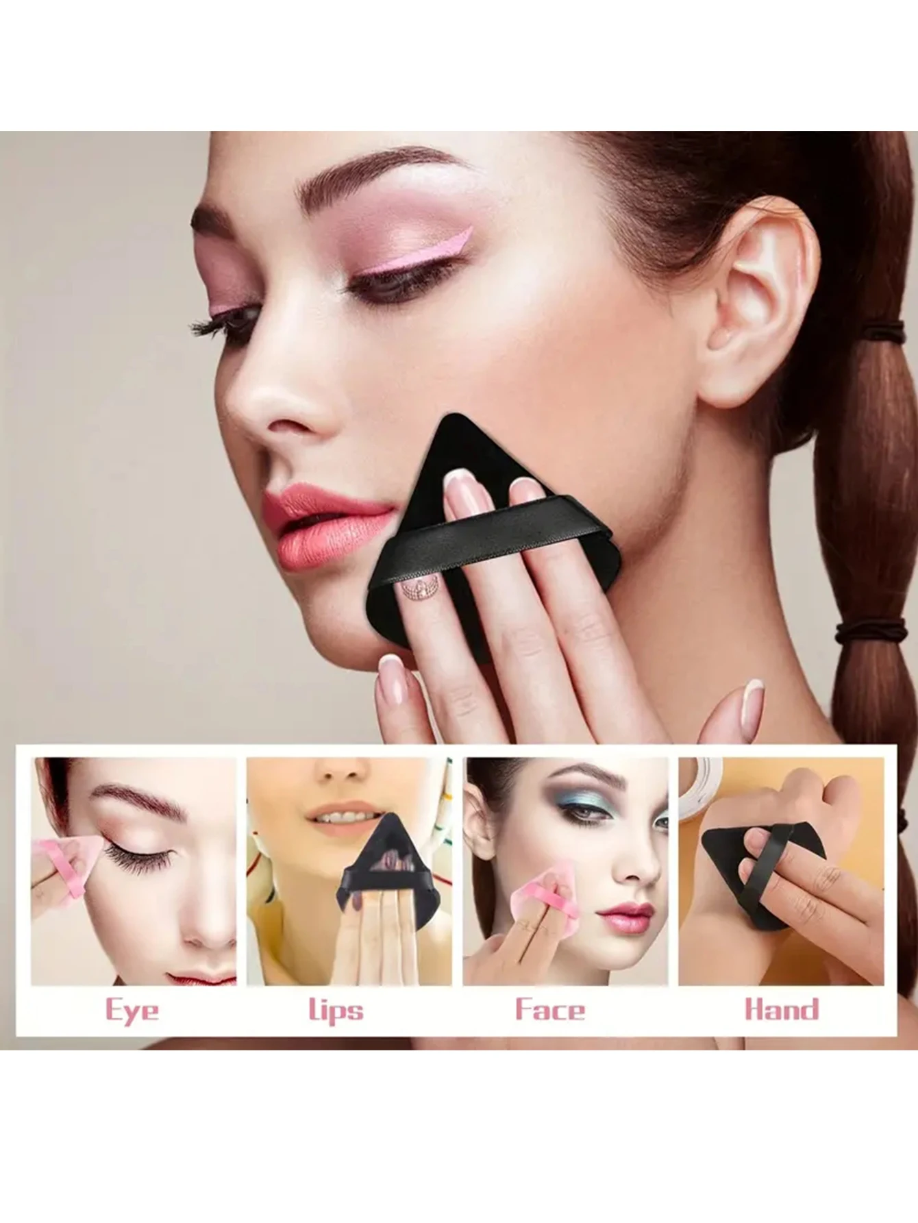 50 pçs super acessível triangular pó puff maquiagem esponja em pó conjunto multi-cor configuração pó puff esponja ferramentas de maquiagem