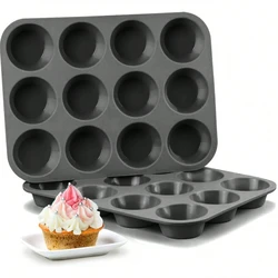 12 Holes Cupcakes Mold Non Stick Muffin Cupcake Silicone Mold Soap Chocolate Muffin Baking Pan Silicone Cake Mold Baking Tools