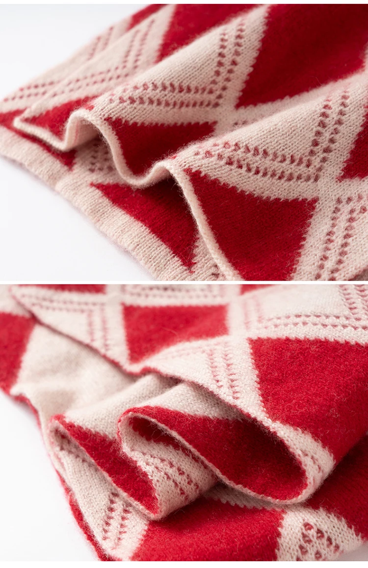 TLOML レディース 100% カシミヤ リンゲ クロス スカーフ 秋冬 ソフト 暖かい カシミヤ ニット スカーフ ファッション 高品質 トップス