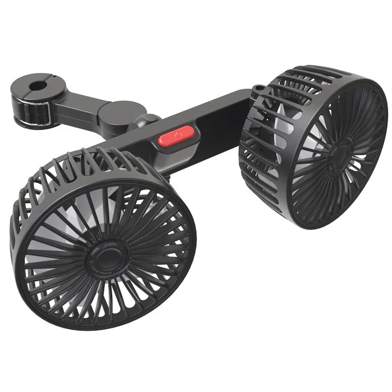 

USB Double Car Fan for Rear Seat Back Vehicle Accessories Electric Cooling Fan