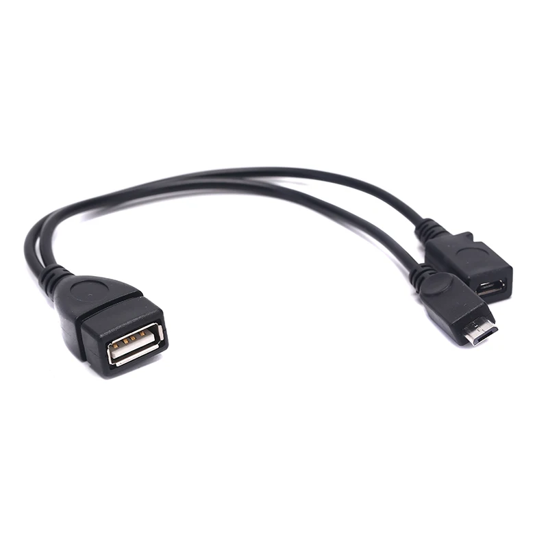 OTG Power Splitter Y Cable Micro USB Male to USB A Male Female Adapter Cord