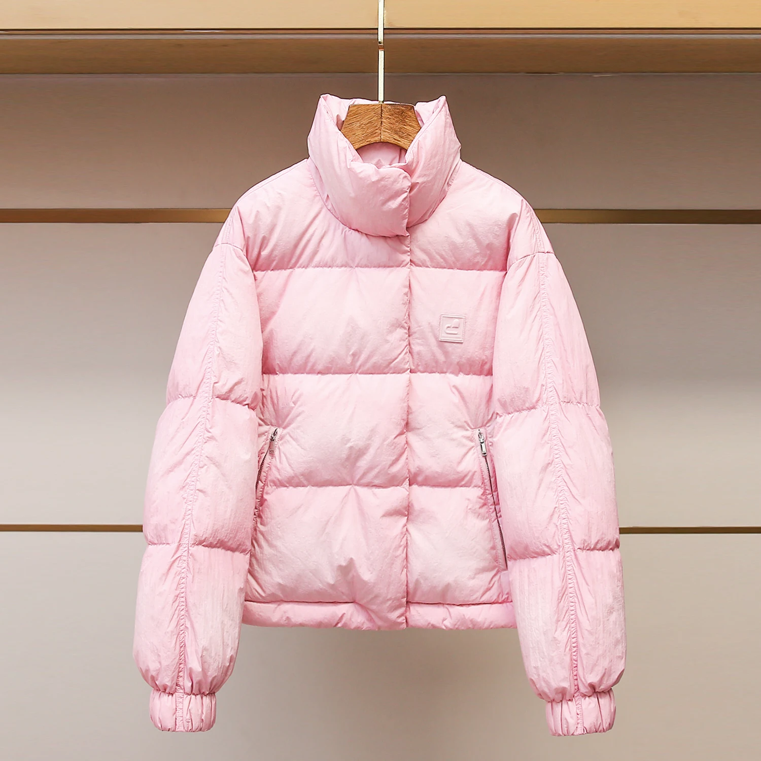 

Thiened ort Puffer Jaet Women's Faion Stand Collar Bread Sle down Coat Warm Outdoor Commute Regular Fit Single Piece