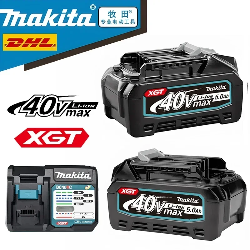 Genuine 40V Makita 5Ah for Makita Li-ion Battery BL4020, BL4025, BL4050, BL4080 charger Replacement power tool max xgt  Battery