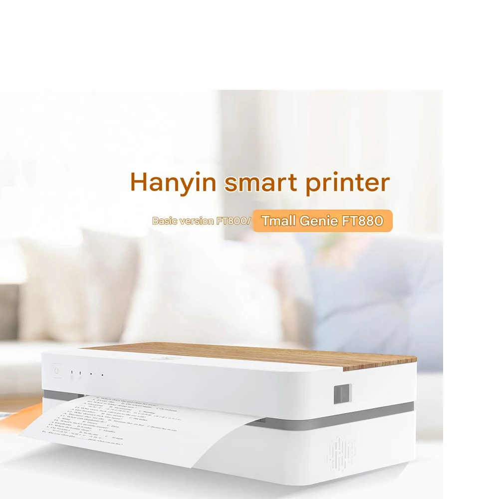 FT800 เครื่องพิมพ์มือถือความร้อน A4 AI WIFI พร้อมการพิมพ์ความเร็วสูงระยะไกล Zero ink Zero toner
