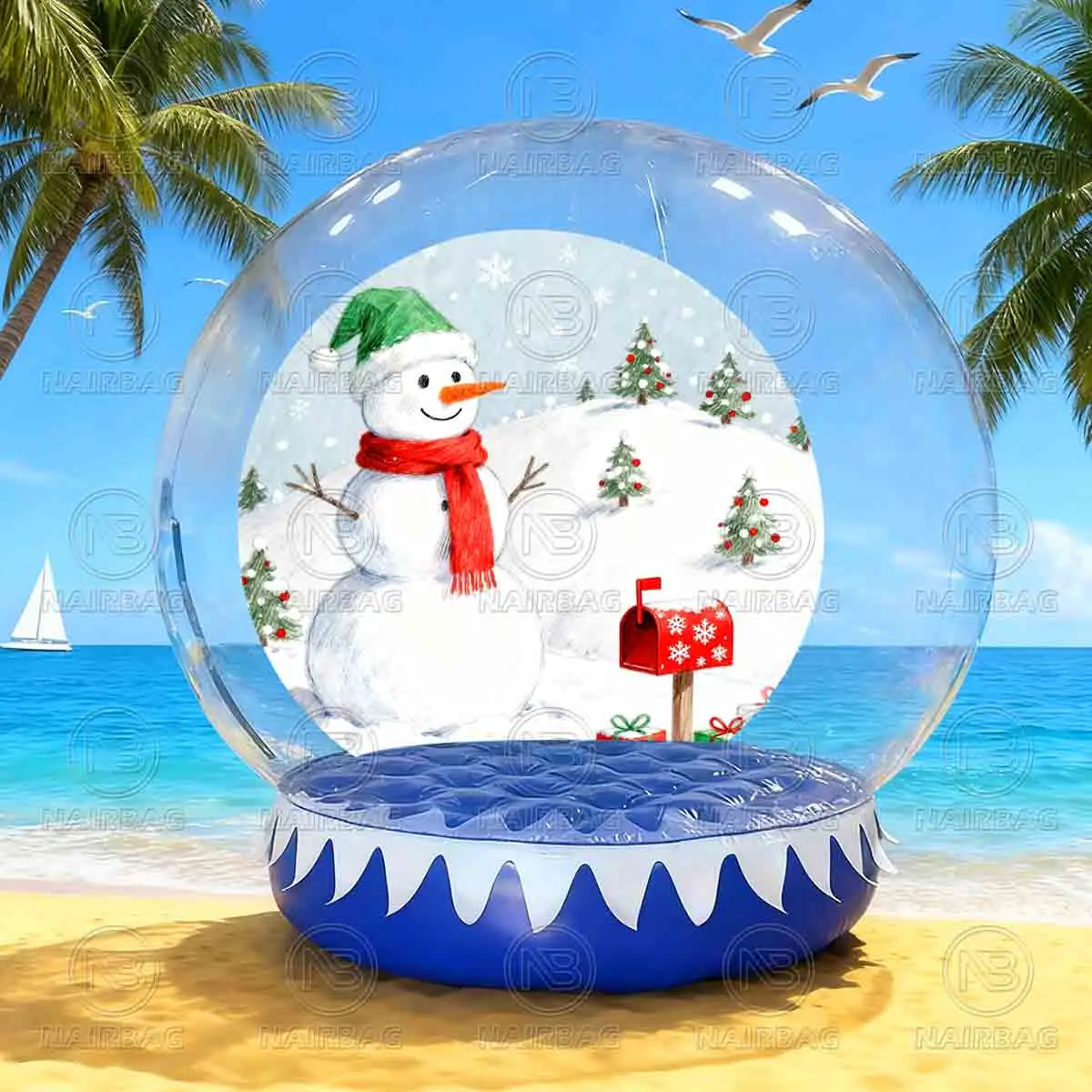 クリスマスバブルスノーグローブインフレータブルフォトブース背景クリアバブルテントハウスエアドームインフレータブル人間サイズスノーグローブ