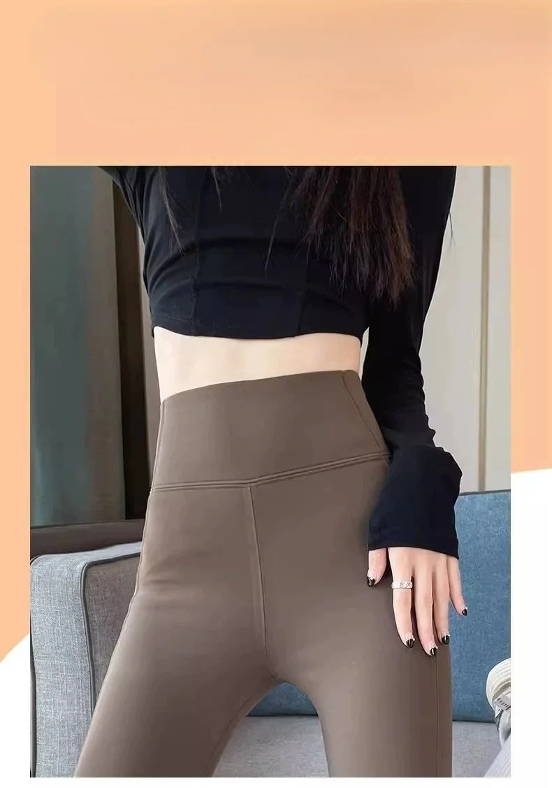 Yoga Pants High Waist Women Colour Fall Winter V Waisted Invisible Tightening Calf Length Lounge Bell Bottomed Commuter Style GF