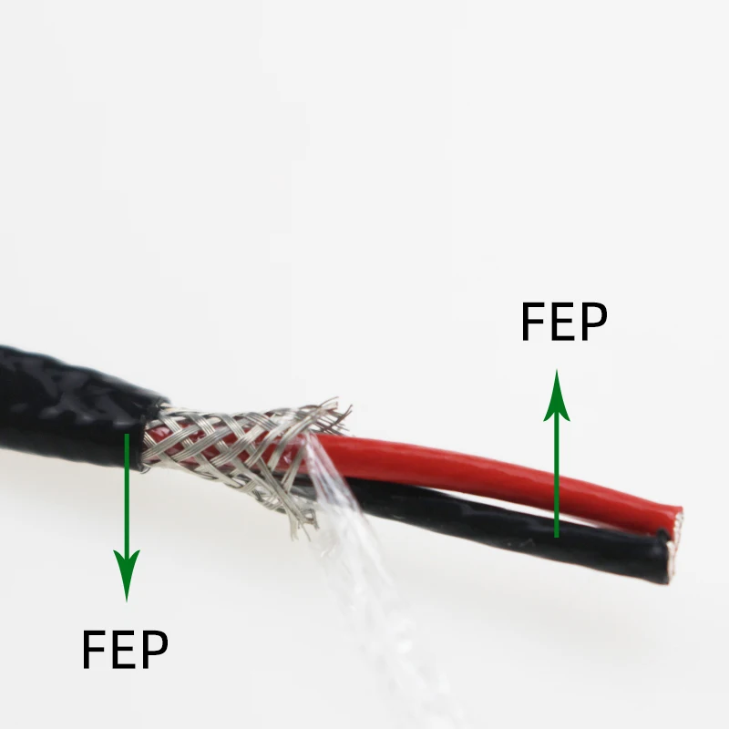 Ptfe Shielded High Temperature Tinned Cable Heating Cable 200℃ 2/3/4 Cores AFPF Fluorine Plastic Shielding Wire Oil Resistance