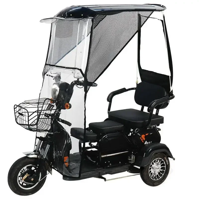 Electric Tricycle Canopy Electric Vehicle Sunscreen Windshield Rainproof Awning Enlarge Thicken Full Wrap Curtain Sunshade