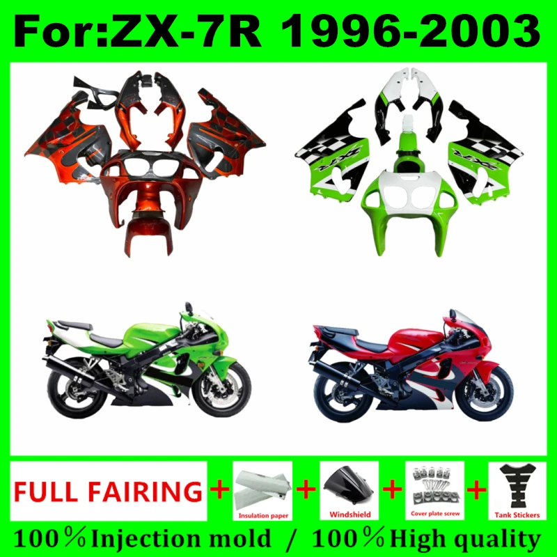 

Motorcycle full fairing Kit fit For KAWASAKI NINJA ZX750 ZX7R ZX-7R 1996 1997 1998 1999 2000 2001 2002 2003 full Fairings kits