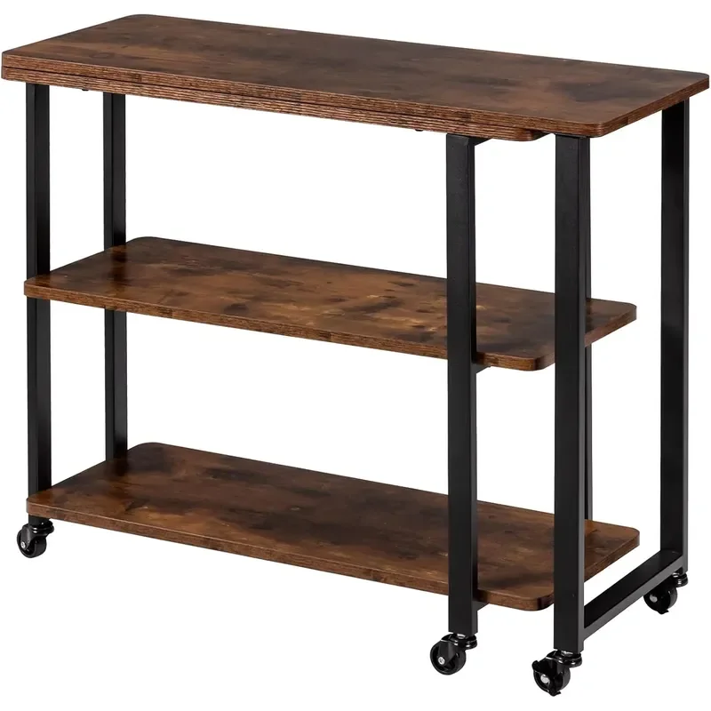 for 360 Rotating L Shaped Computer Desk Living Room Sofa Corner Coffee Table End Side Table Laptop Desk with Wheels