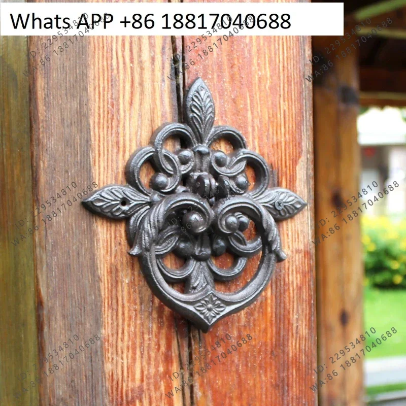 European retro nostalgic door knocking buckle rust color cast iron door villa courtyard handicrafts door handle handle
