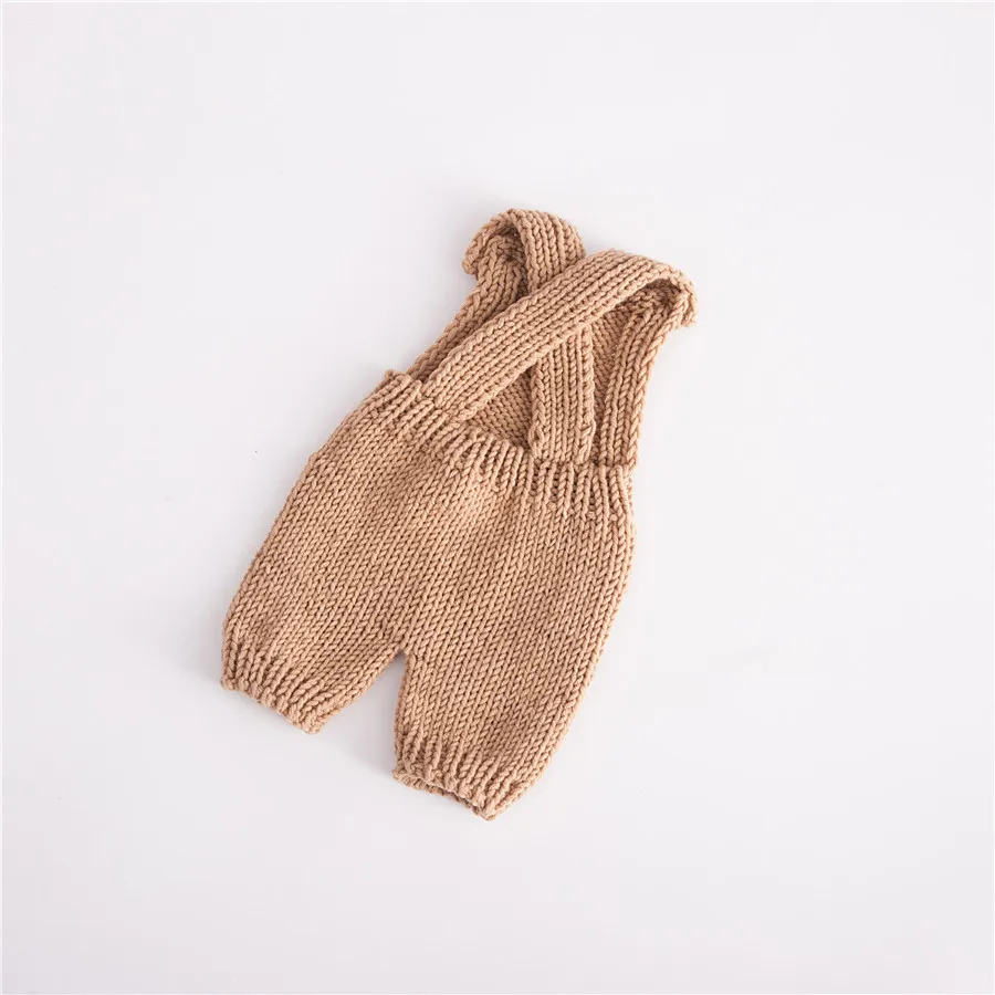 Newborn Photography Clothing Baby Photo Hand-knitted Wool Overalls Romper Newborn Photography Outfit Baby Costume